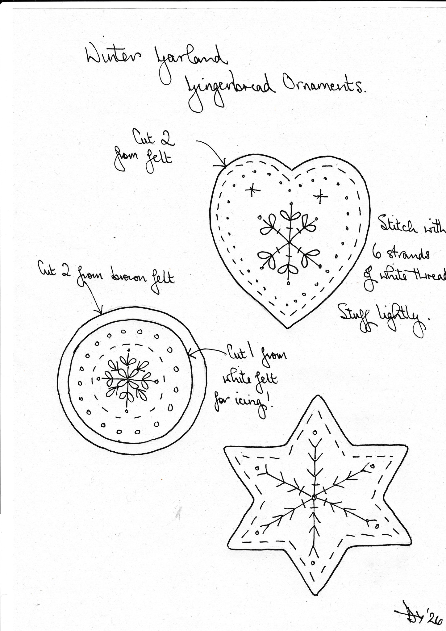 Felt Gingerbread Ornaments