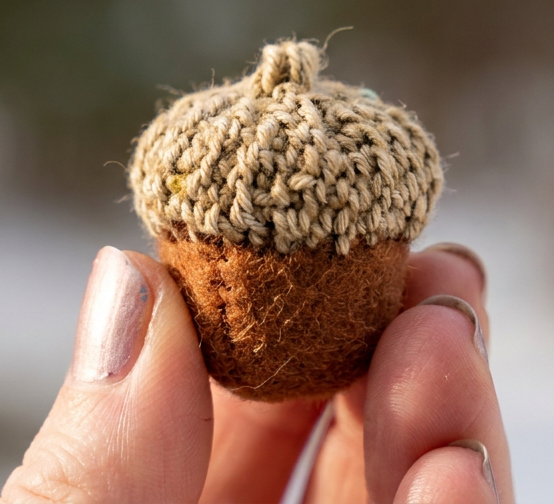 Felt and Needlelace Acorn