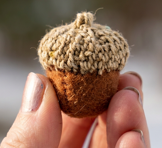 Felt and Needlelace Acorn