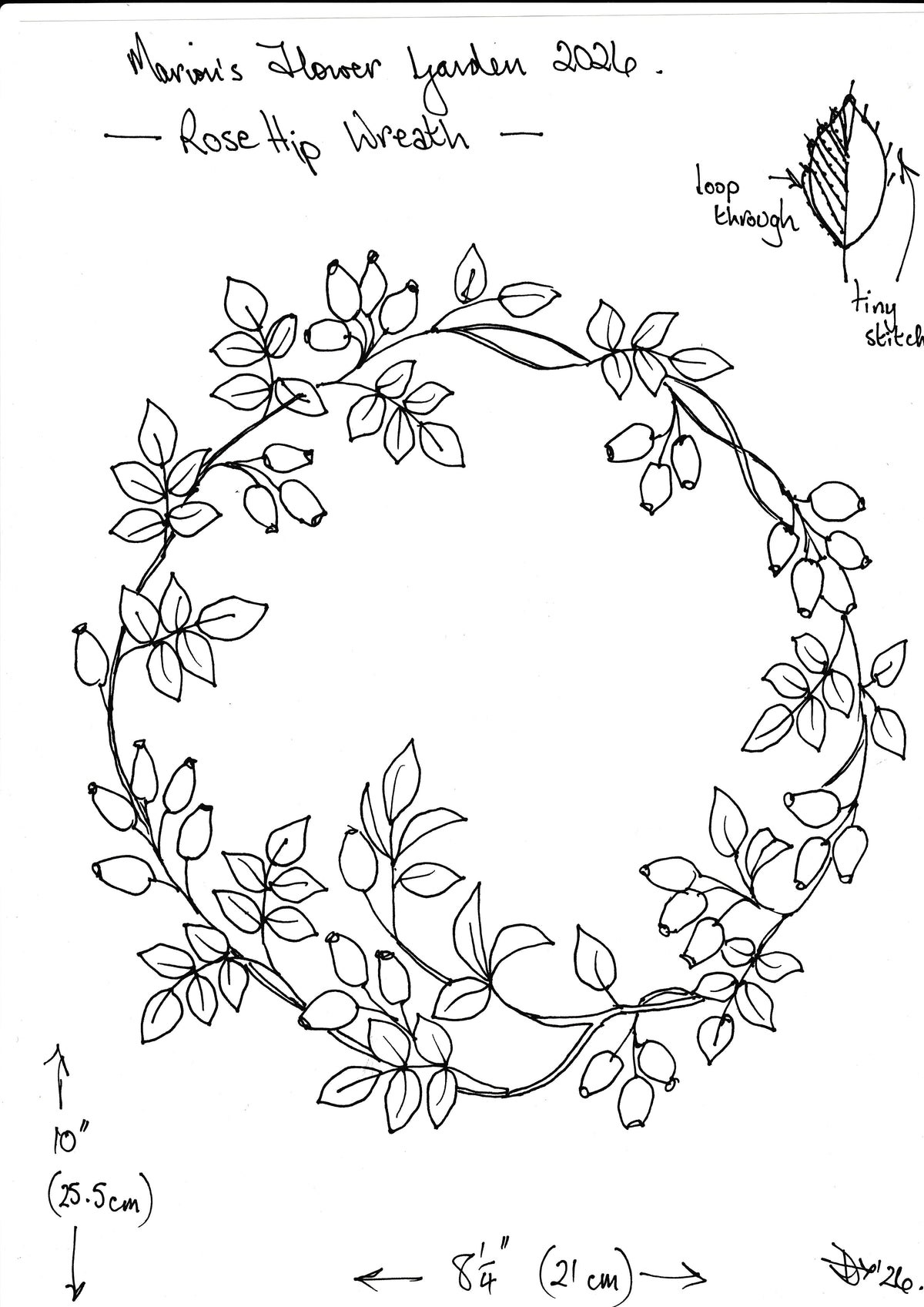 Rose Hip Wreath Embroidery – Marion's World